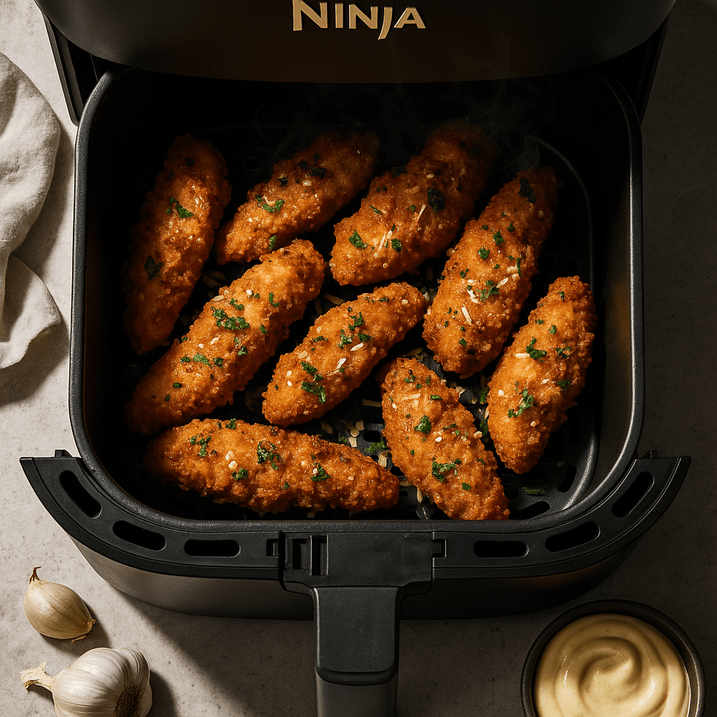Crispy chicken tenders in Ninja Air Fryer